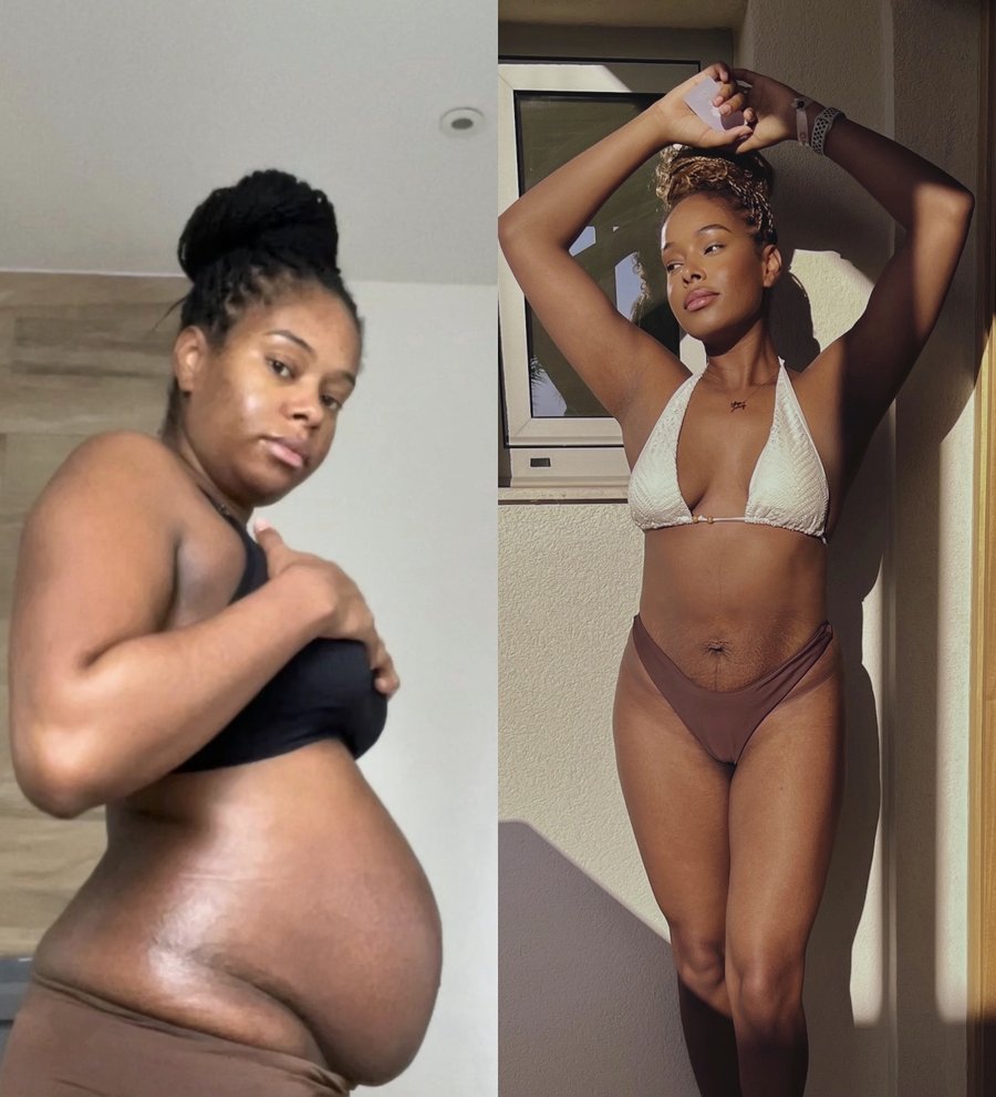 Transformation de Shana, grossesse puis 6 mois postpartum